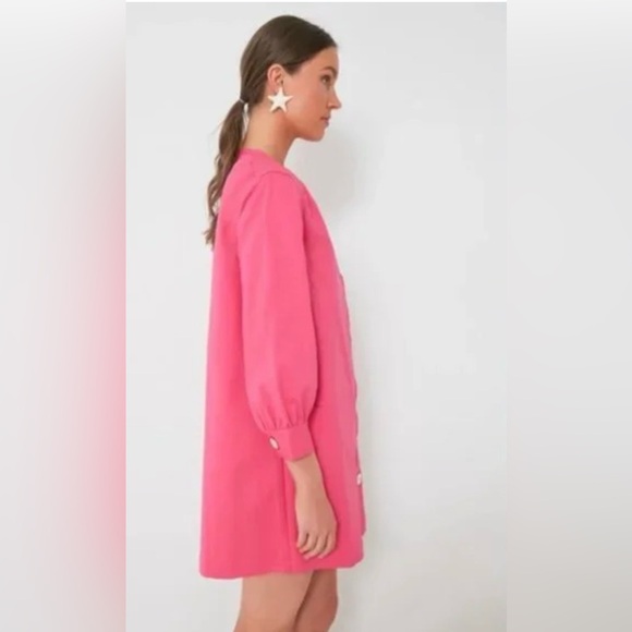 Tuckernuck Pink Blake Mini A Line Button Down Feminine Barbie Shirt Dress Small - Picture 2 of 14